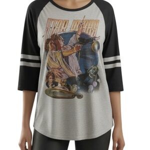 1977 Star Wars Episode IV A New Hope Graphic Raglan Tee Adult XL Retro Gray